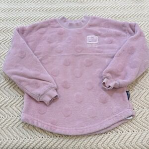 Disney Spirit Jersey Youth XS 4-5 Pink Plush Fleece Polka Dot Walt Disney World
